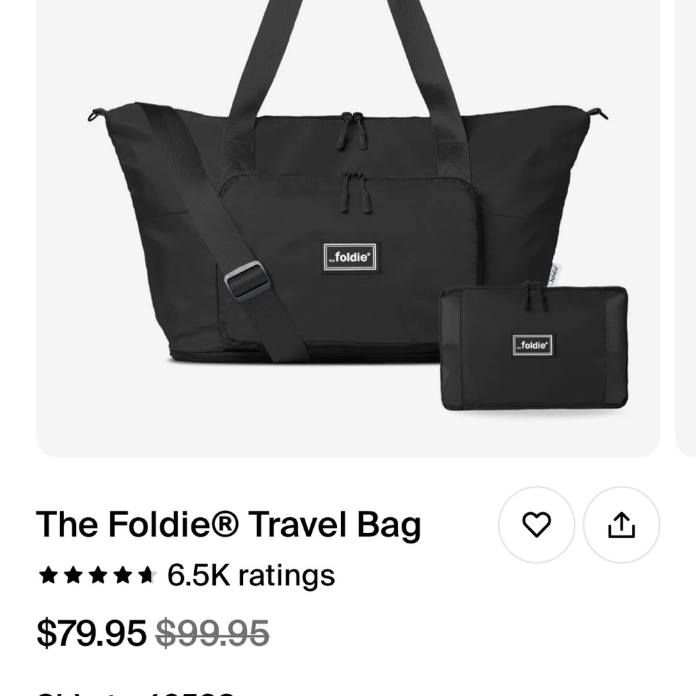 Foldie bag-great for personal items when flying.  Has the shoulder strap